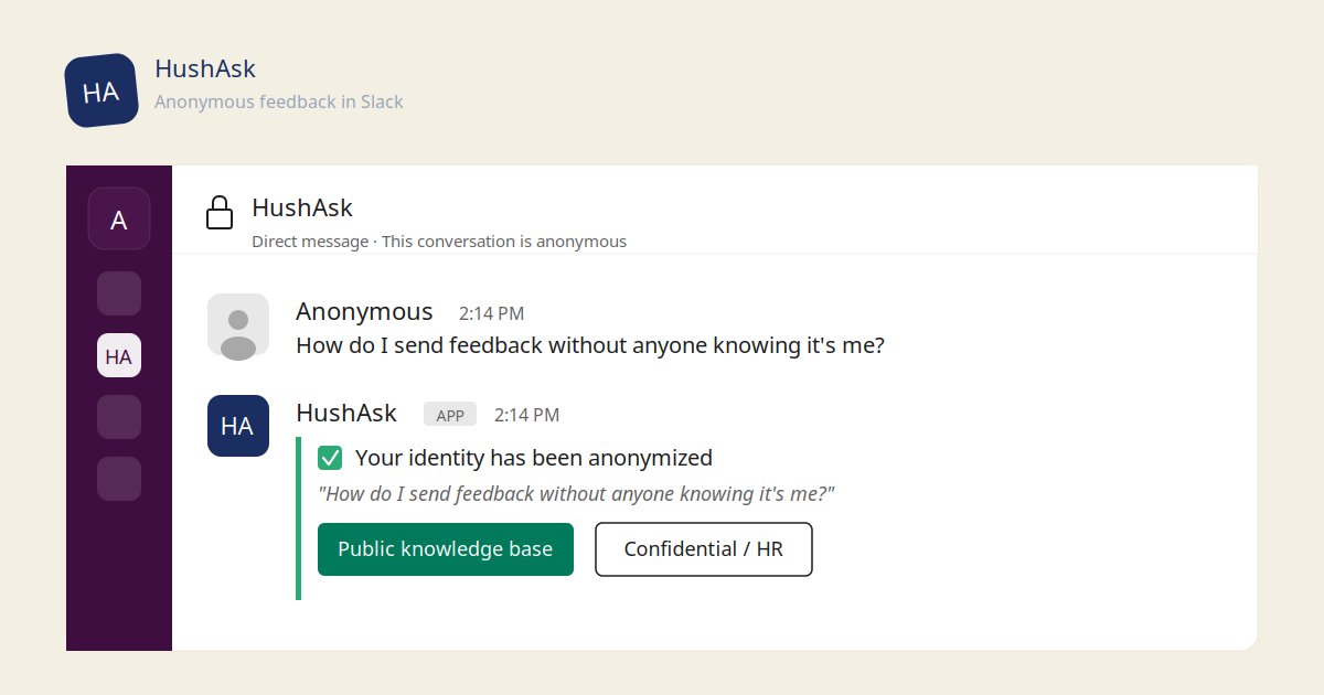 How to collect anonymous employee feedback in Slack